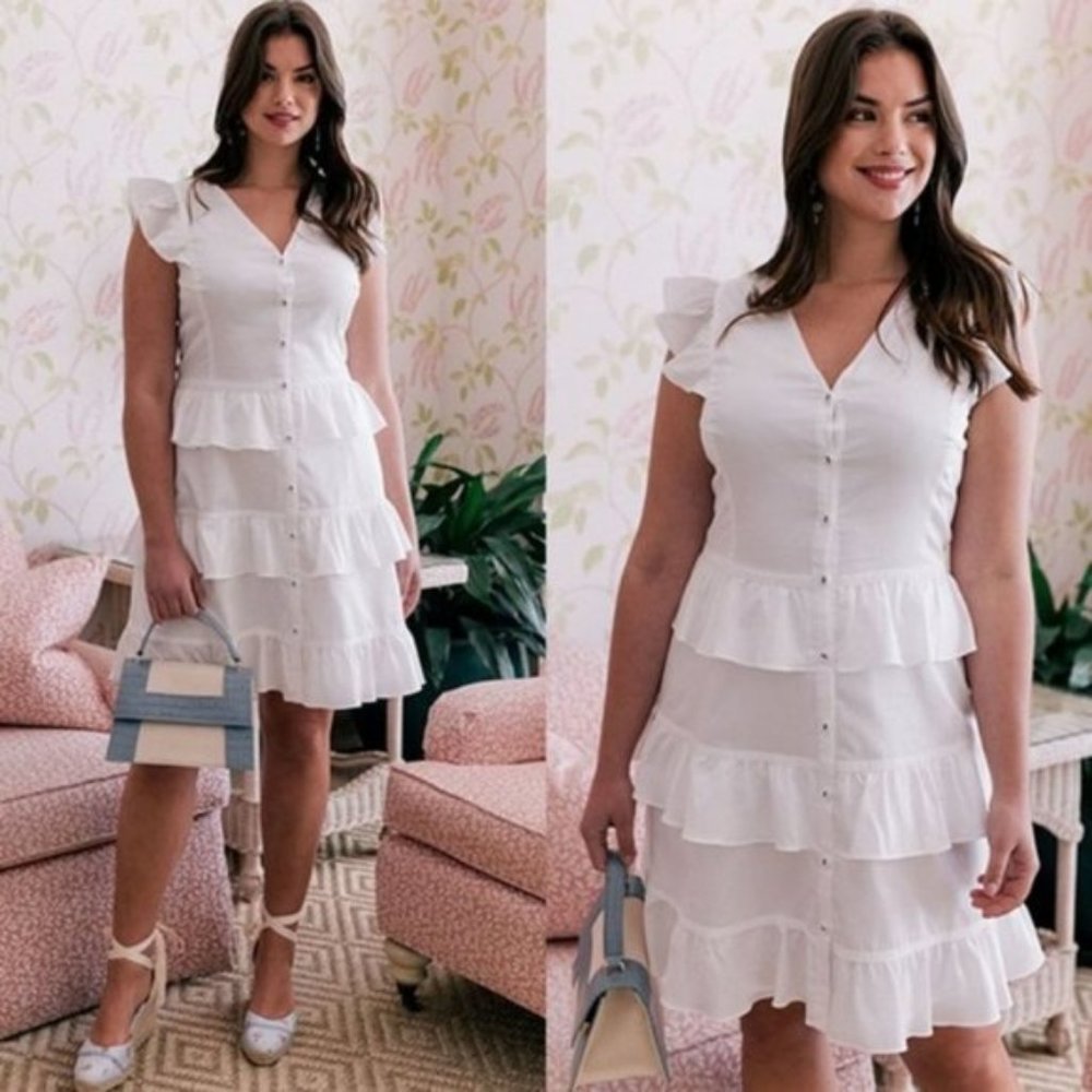 Gal Meets Glam Anna Ruffle Tiered Mini Dress NWT